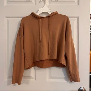 Aerie Tan Cropped Hoodie